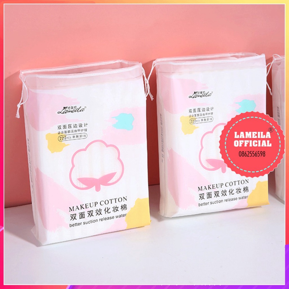 Bông tẩy trang Lameila 222 miếng loại 1 - thoáng mát chất đẹp vnxk