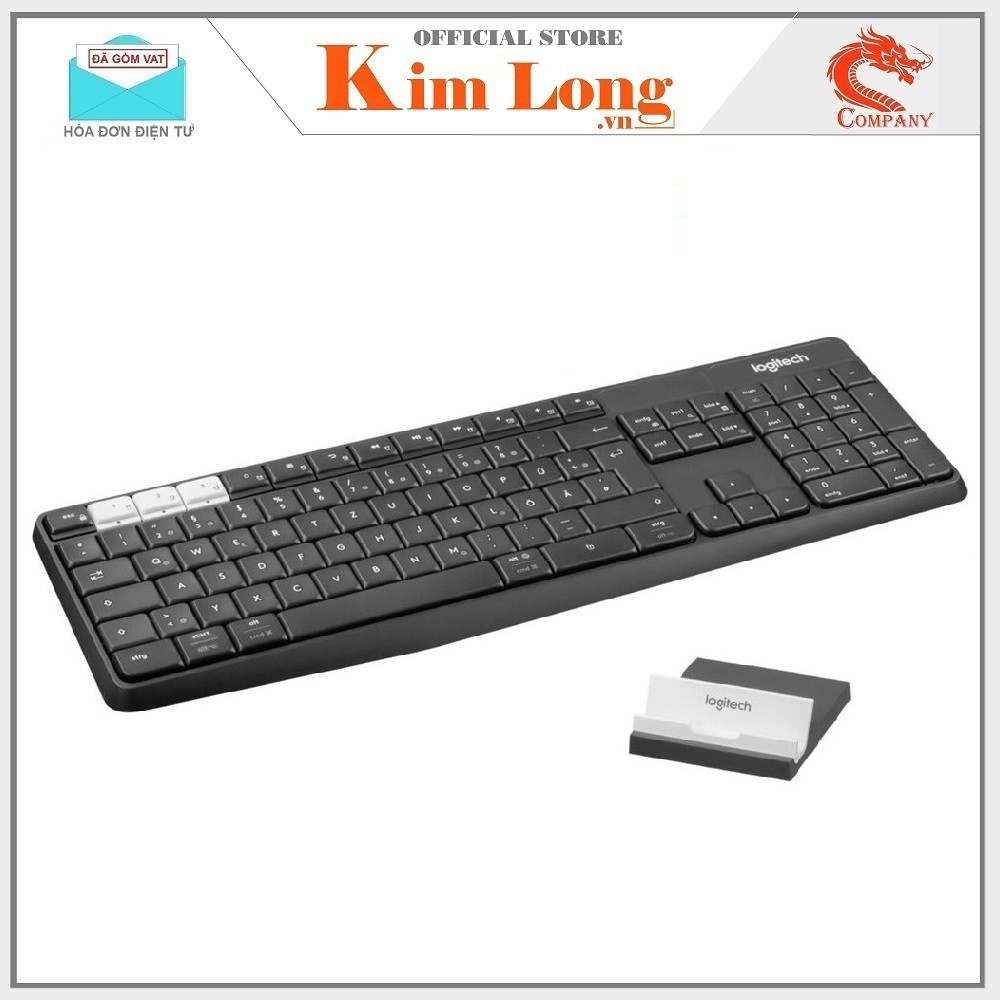 Bàn phím Logitech K375s không dây + Giá Đỡ Kết nối 3 thiết bị - Bảo Hành 12 Tháng 1 Đổi 1 - Chính hãng Digiworld