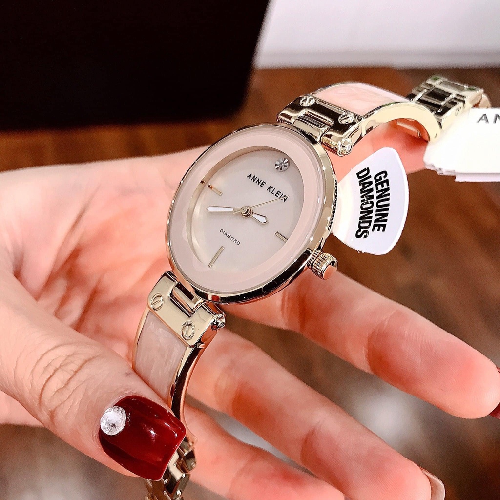 Đồng hồ nữ chính hãng mặt tròn đồng hồ đeo tay nữ đẹp Anne Klein AK/2512LPGB