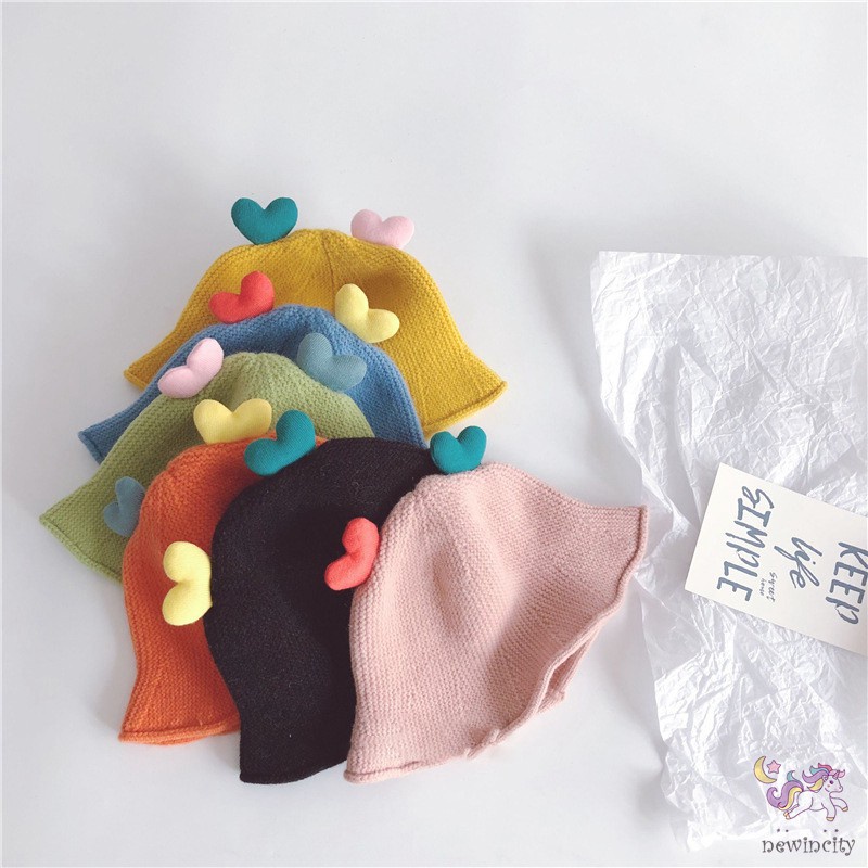 Mũ Beanie Cotton Mềm Mại Hình Trái Tim Đáng Yêu Cho Bé