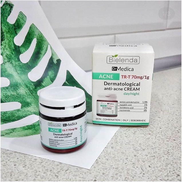 Kem dưỡng ngày đêm cho da dầu mụn, mờ thâm mụn Bielenda Dr. Medica Anti-acne Dermatological 50ml
