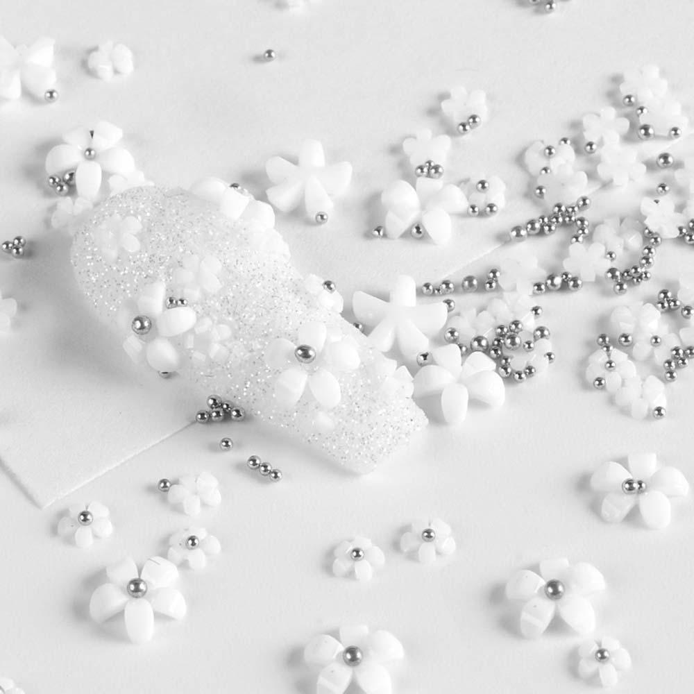 AROMA Phụ Kiện Đá Đính Trang Trí Móng Nghệ Thuật Hình Hoa Năm Cánh Phong Cách Nhật Bản