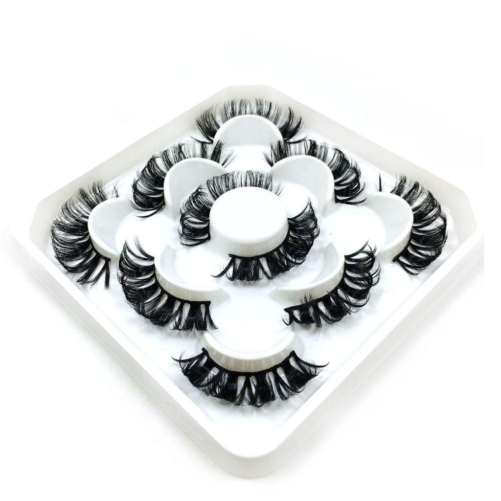 Set 5 Cặp Lông Mi Giả MIH SKONHED 3D Bằng Lông Chồn Không Chứa Chất Nhờn