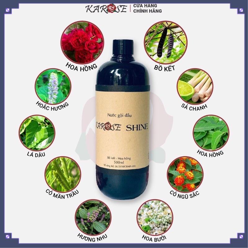 Nước Gội Đầu Hoa Hồng Karose Shine 500g, Cho Bạn Mái Tóc Dày, Óng Mượt