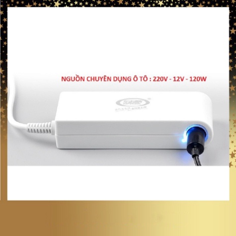 Bộ chuyển đổi nguồn từ 220V sang 12V-10A công suất 120W đầu ra dạng chân tẩu ô tô màu trắng