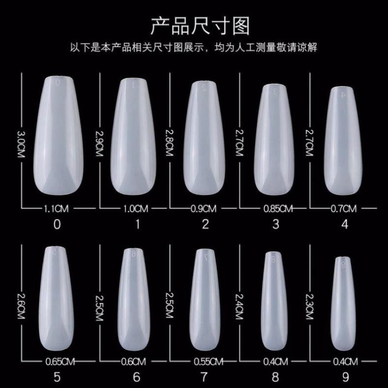 Hộp Móng Úp Phom thang 100 móng đủ size