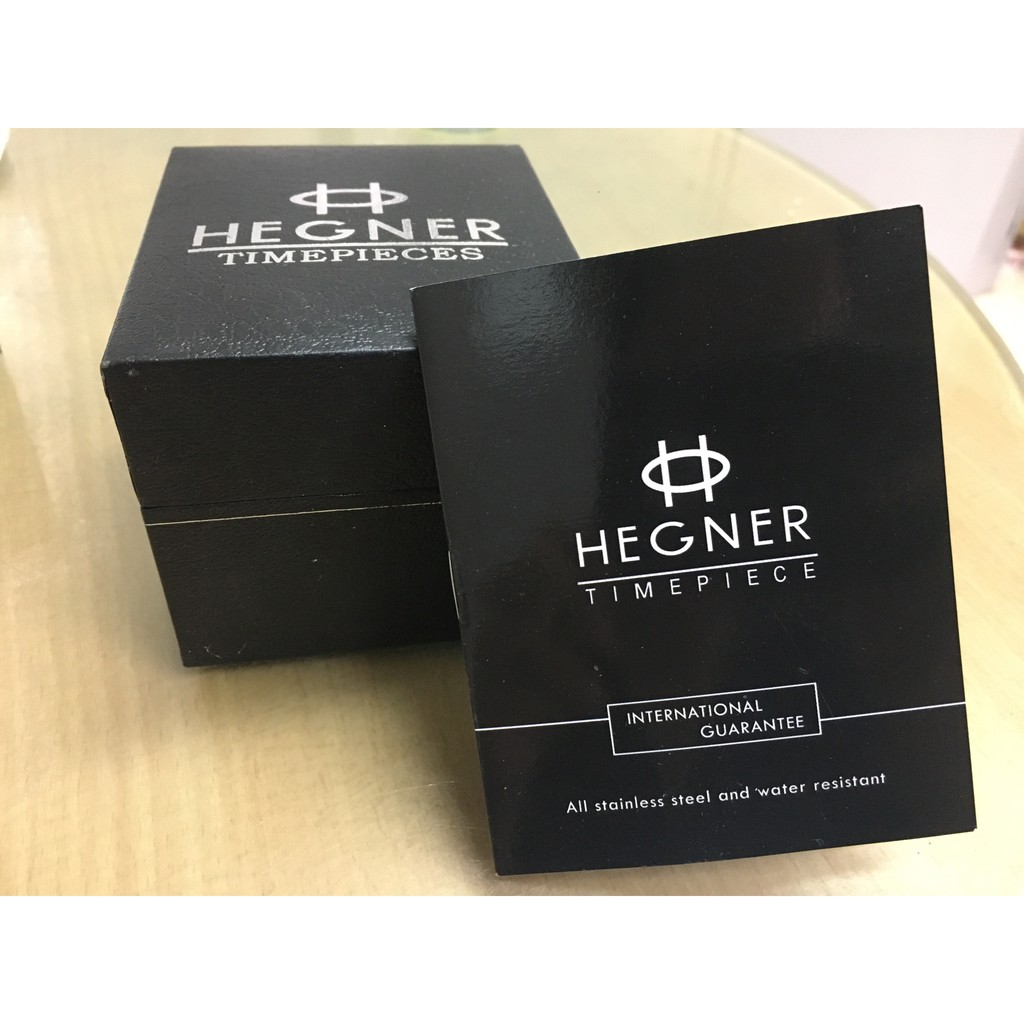 Đồng hồ nam Hegner HW-5051MWBLUE mặt mỏng máy quartz kính cường lực chống xước dây thép đeo tay cao cấp chính hãng