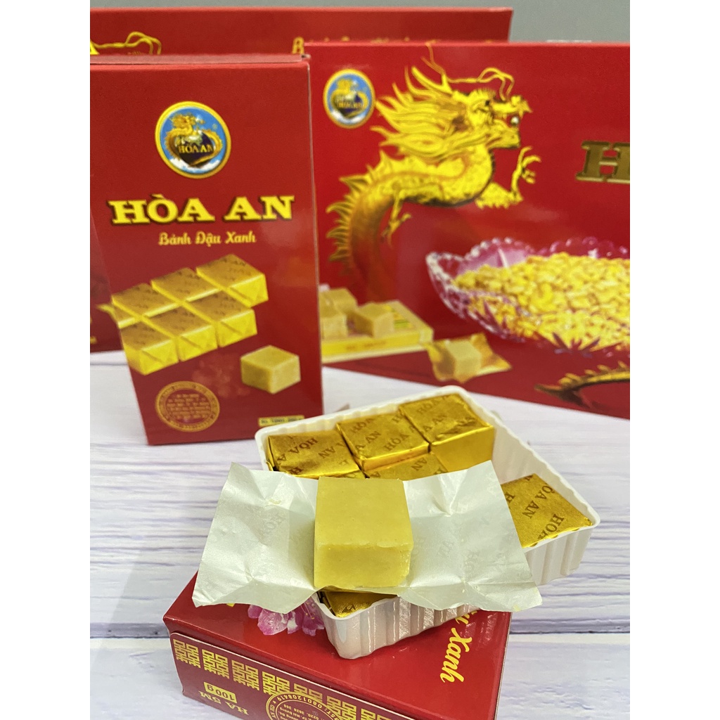 Bánh Đậu Xanh Hòa An Đặc Sản Hải Dương 100g/200g/320g/450g Hàng Chính Hãng- Thơm Ngon Bổ Dưỡng