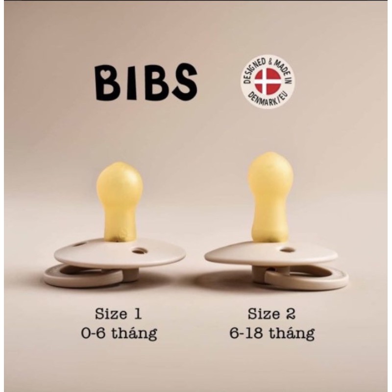 (Tặng dây đeo + nắp trứng) Ti giả Bibs cao su Bibs color 6-18m hàng chính hãng Đan Mạứn