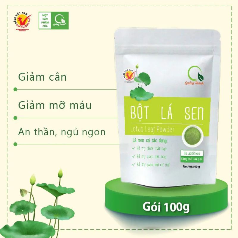 Bột LÁ SEN Quảng Thanh sấy lạnh nguyên chất, DATE MỚI NHẤT.