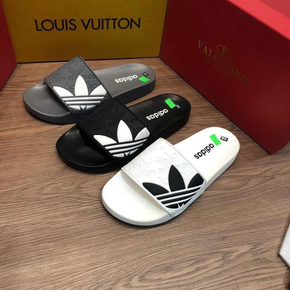 Dép adidas thời trang , Dép quai ngang nam họa tiết 3 lá chìm siêu đẹp và cao cấp