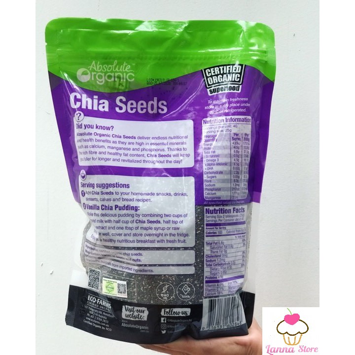 [HÀNG CHUẨN CHÍNH HÃNG] Hạt chia Seeds Úc Absolute Organic - hàng nội địa Úc | BigBuy360 - bigbuy360.vn