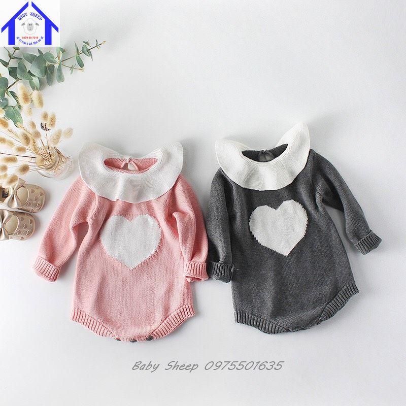 Body Len Đỏ Yếm len hàng Quảng Châu Cao Cấp Cho Bé Gái từ 0-3 tuổi Cực Xinh Xắn Đáng Yêu