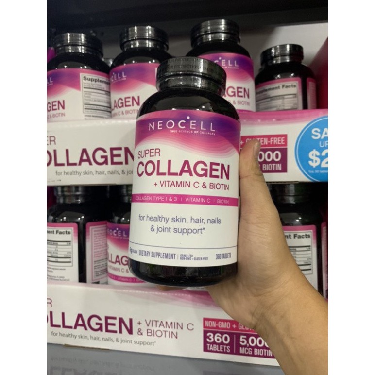 HOT SALE Viên Uống Super Collagen Neocell +C 6000 Mg type 1 - 3 Neocell 360v #