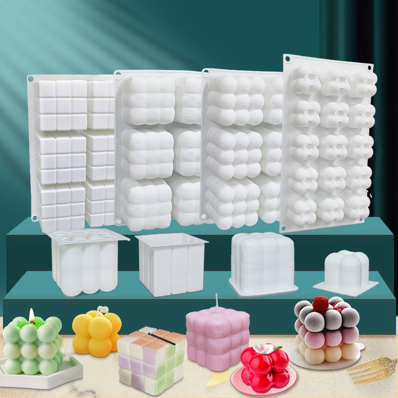 Khuôn Silicone Làm Nến Sáp 3d Thủ Công Diy
