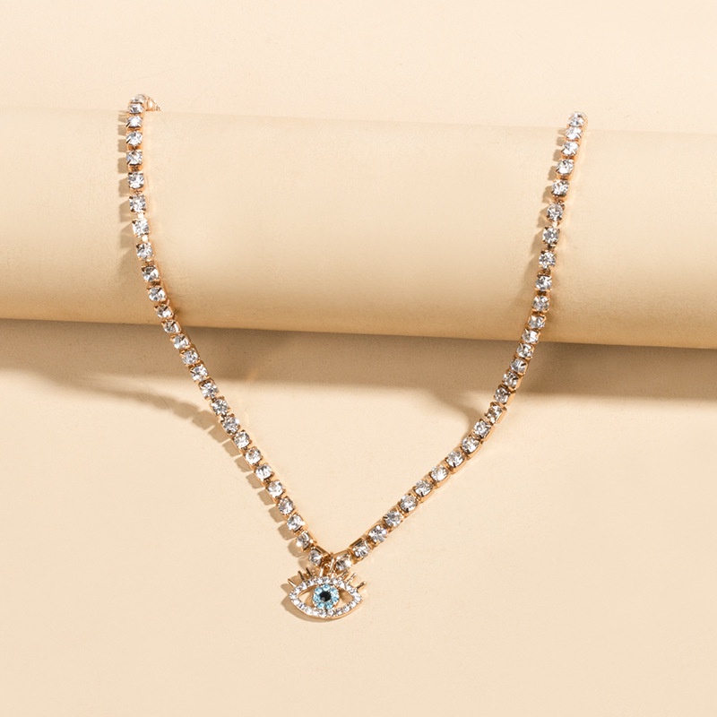 Vòng cổ Hợp Kim Hình Mắt Quỷ Đính Đá Đơn Giản Thời Trang