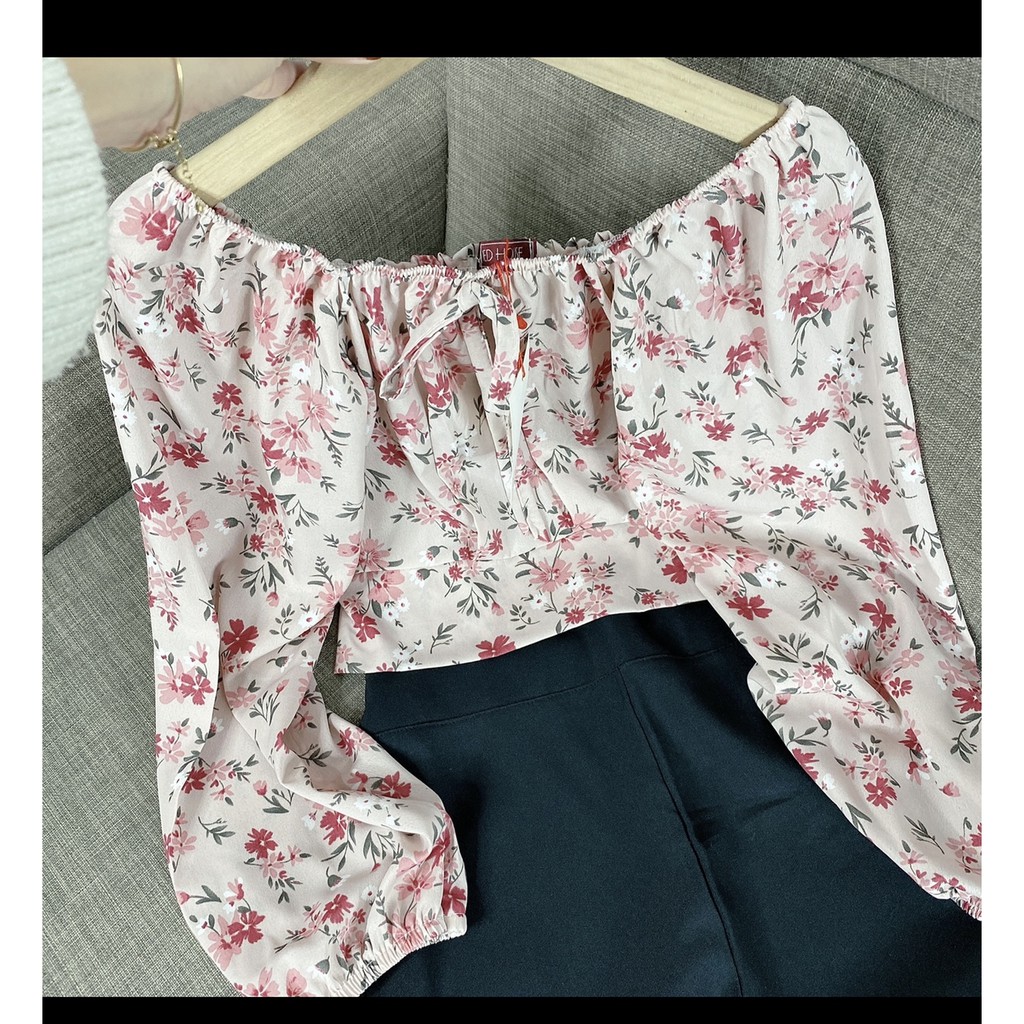 [FREESHIP] SÉT ÁO HOA CHUN NGỰC CỔ VUÔNG MIX QUẦN ỐNG XUÔNG | BigBuy360 - bigbuy360.vn