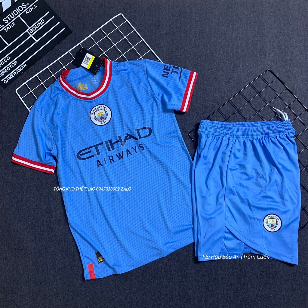 Quần Áo Bóng Đá CLB Manchester City (Mancity) Sân Nhà Sân Khách Mùa Giải 2022-2023 Vải Thái Chuẩn ÁO THi Đấu