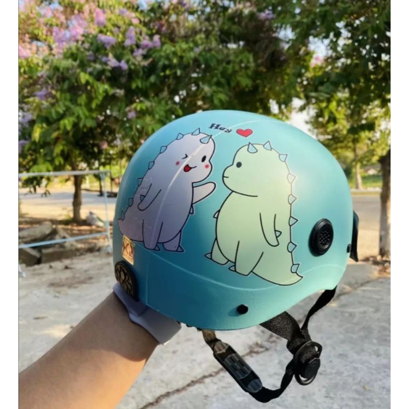 (Hot trend)Nón bảohiểmsơn in hình khủng long kute | BigBuy360 - bigbuy360.vn
