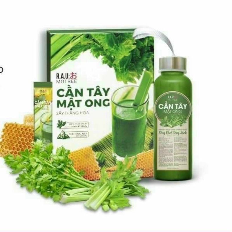 Combo 4 Hộp Bột Cần Tây Mật Ong Hồng Sâm Rau Má