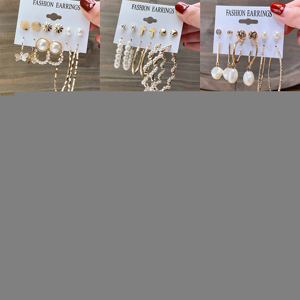 Set bông tai AY hình bướm đính ngọc trai giả với nhiều kiểu dáng lựa chọn thời trang chất lượng cao