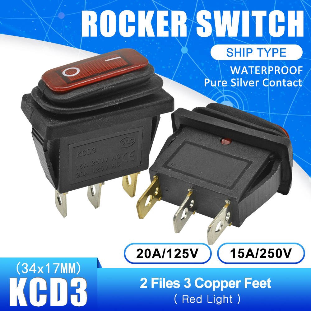 Công Tắc Điện Kcd3 2 Vị Trí 15a 250vac / 20a 125vac