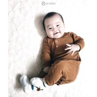 Lecoon bodysuit, bộ body liền tất, chui cổ thu đông cho bé