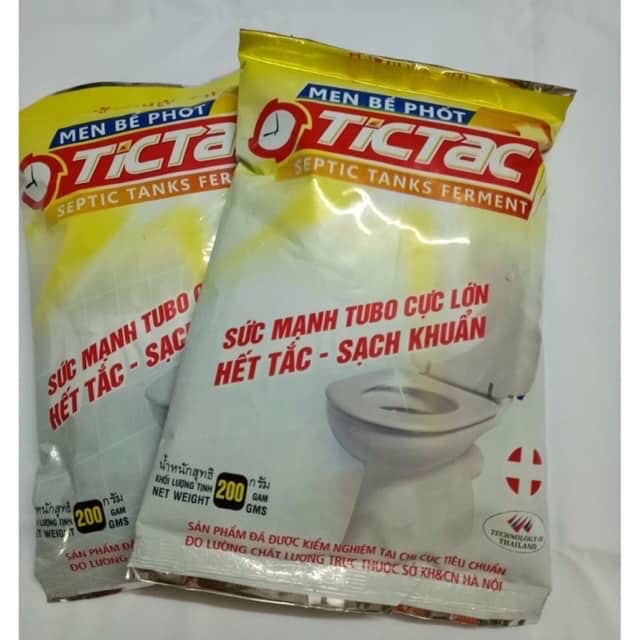 Men bể phốt, men xử lý bể phốt Tictac (gói 200g)