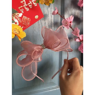 Cài tóc nơ voan bé gái siêu phồng