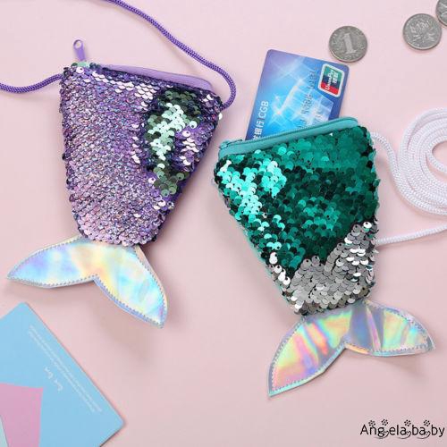 Ví đựng tiền đính sequin lấp lánh xinh xắn dành cho bé gái