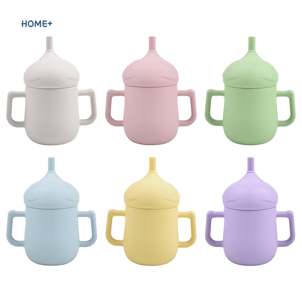 Bình Tập Uống Nước Bằng Silicon Mềm Có Ống Hút Và Tay Cầm Chống Vỡ 150ml Cho Bé