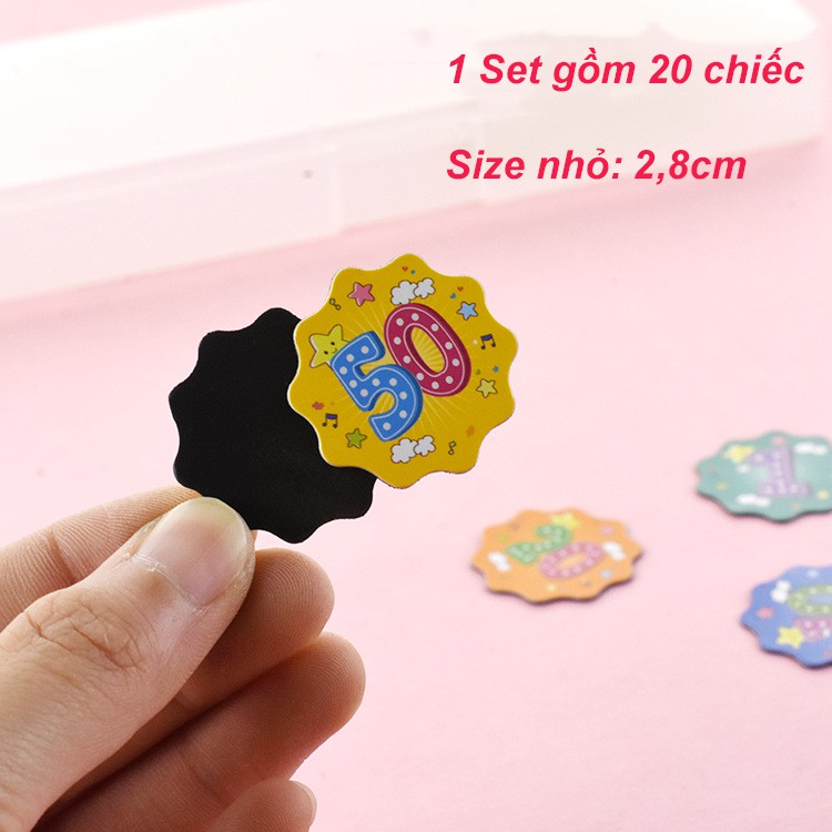 HOA TÍCH ĐIỂM CÓ NAM CHÂM [Set 20 bông]