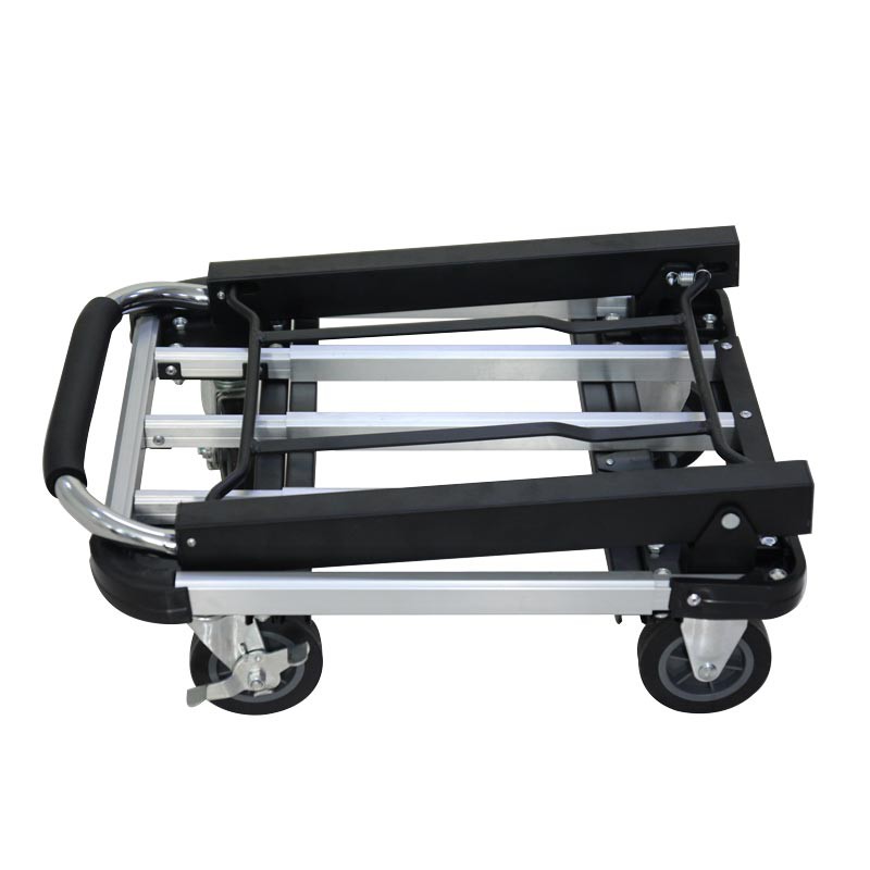 Xe đẩy hàng 4 bánh 150kg siêu rút gọn nhập khẩu Advindeq HT-150A, bánh xe chống ồn chốt hãm,xe kéo hàng đa năng mini