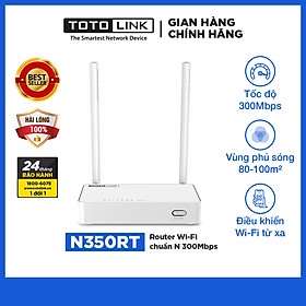 Totolink N350RT Bộ phát Wi-Fi chuẩn N 300Mbps, 4 cổng LAN