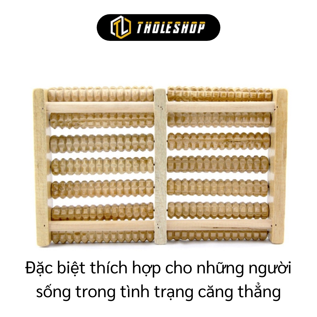Bàn Lăn Chân Gỗ - Bàn Lăn Gỗ Massage Chân 8 Hàng, Lưu Thông Máu, Giảm Mệt Mỏi 9662