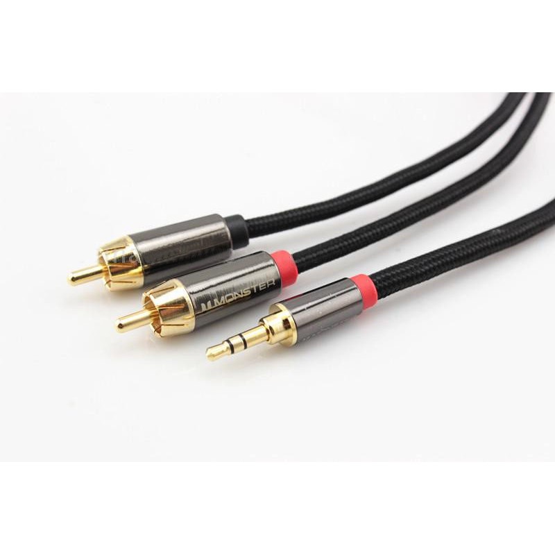 Cáp 3.5mm Ra 2 Đầu RCA Dùng Cho Điện Thoại, Laptop, Máy Tính Monster iCable 1000A - Hàng Nhập Khẩu