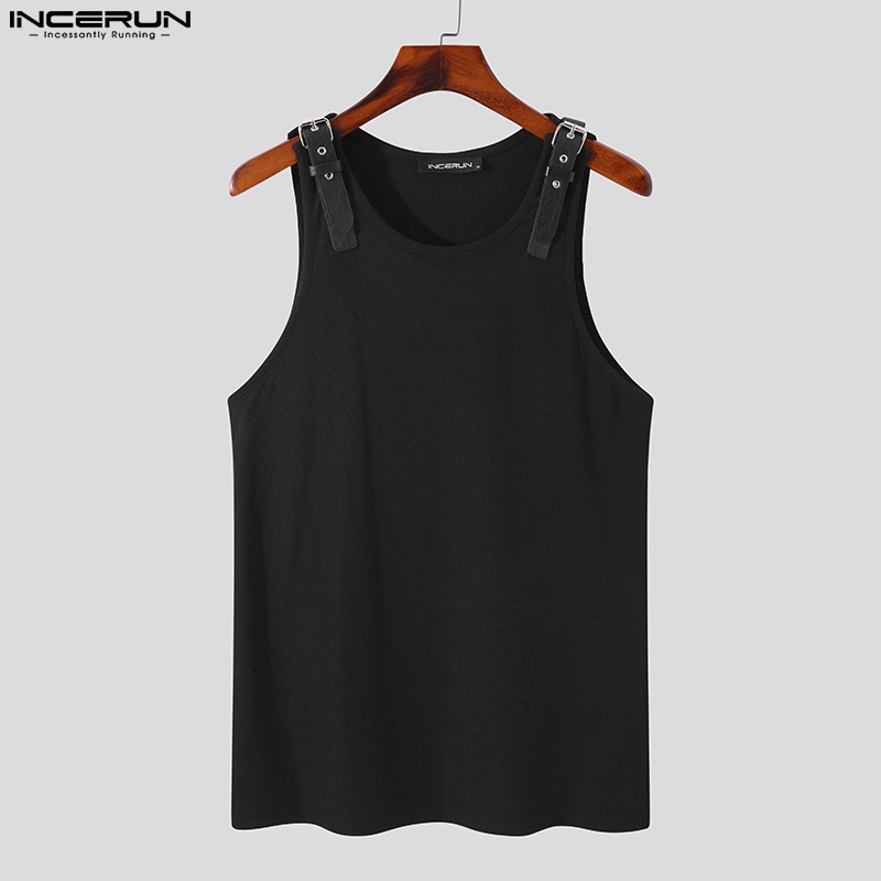 Áo sát nách INCERUN cổ tròn thời trang cho nam