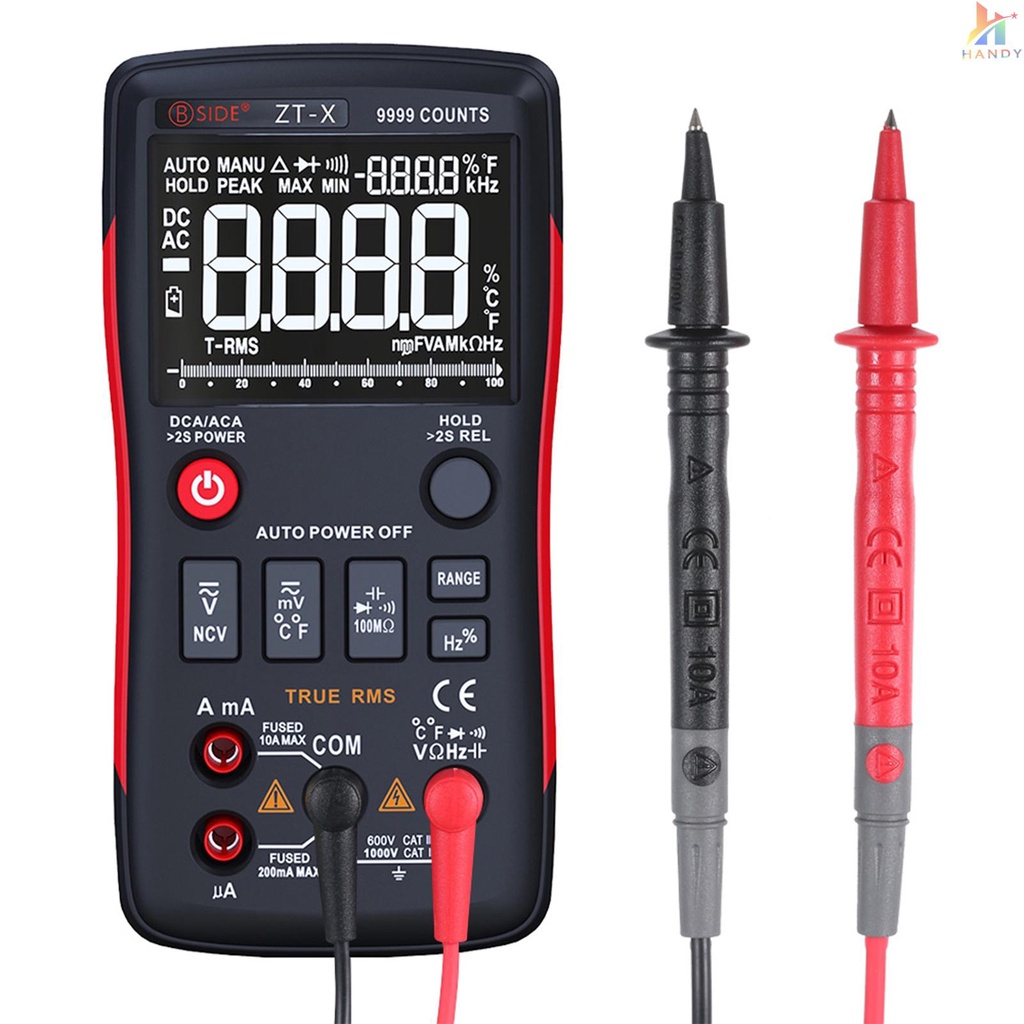 Đồng Hồ Vạn Năng Kỹ Thuật Số Cầm Tay Màn Hình Cảm Ứng Bside AC DC Vôn Kế 9999 Đơn Vị Đếm Và Thanh Analog