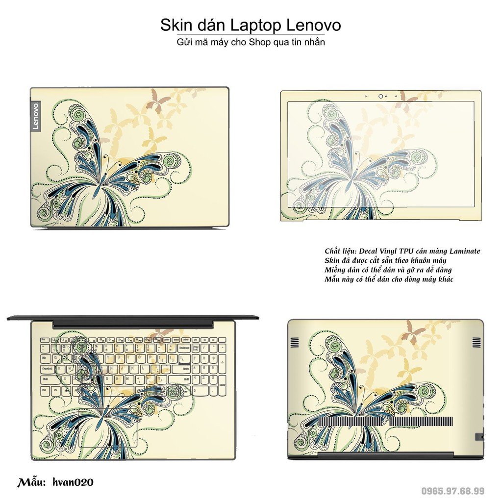 Skin dán Laptop Lenovo in hình Hoa văn nhiều mẫu 4 (inbox mã máy cho Shop)