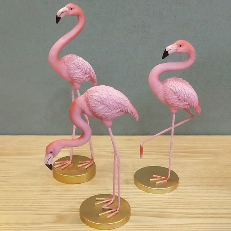 ✨Piqting Flamingo Birds Animal Statue Ornament Art Collectiable Figurine Miniatures Decor