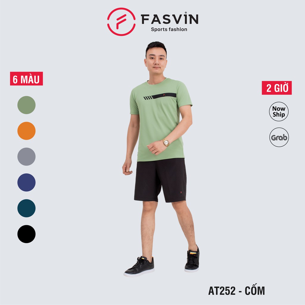 Bộ thể thao nam Fasvin AT20252.SG bộ hè nam chất poly cao cấp mềm nhẹ co giãn thoải mái mát mẻ