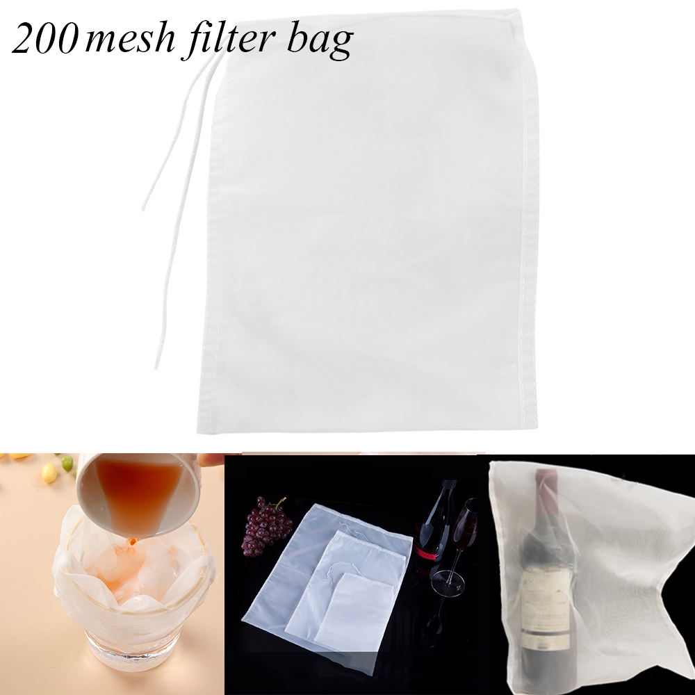 1pc Reusable Fine Mesh Filter Bag Nut Milk Wine Coffee Strainer Cheese Cloth