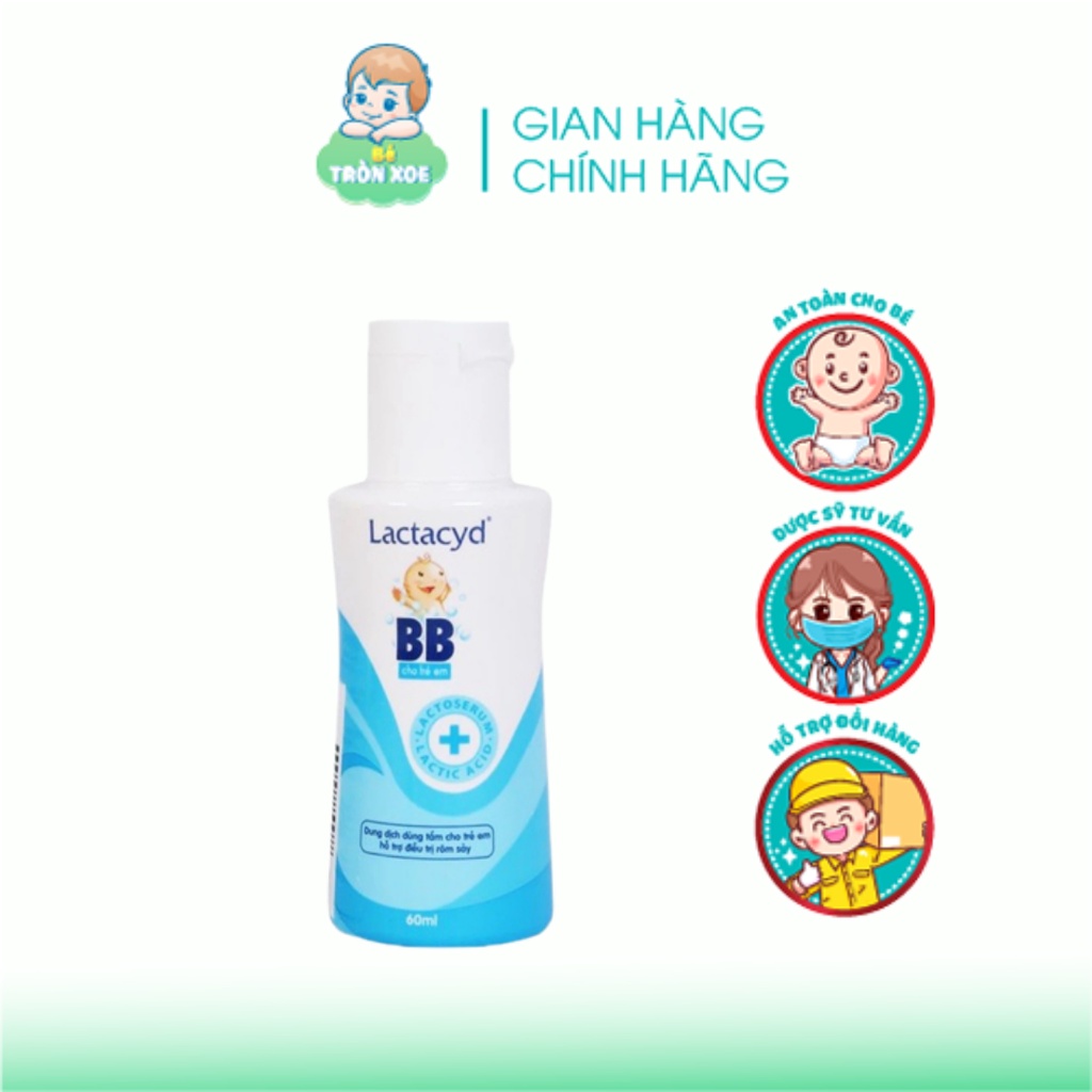 Sữa Tắm Gội Trẻ Em Lactacyd Bb Giảm Rôm Sảy & Hăm Kẽ 60ml/chai