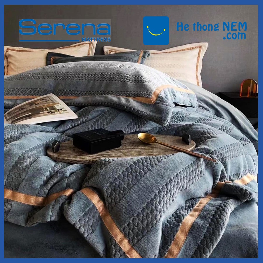 Bộ Chăn Ga Gối 5 Món Nỉ Nhung SERENA Chăn Ga Gối Đệm Nỉ Cao Cấp - Hệ Thống Nệm | BigBuy360 - bigbuy360.vn