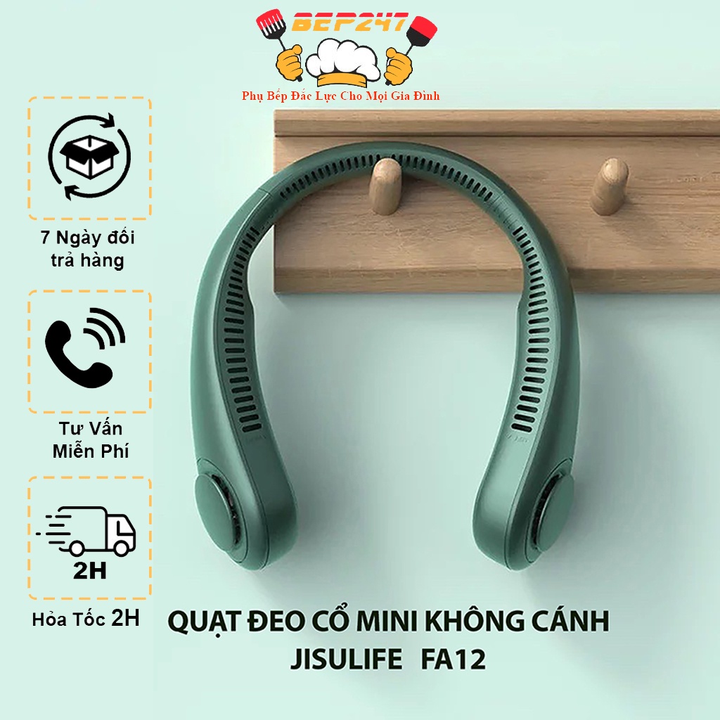 Quạt Đeo Cổ USB Mini Tích Điện Không Cánh Tiện Lợi, Thời Trang, Dáng Thể Thao - Quạt Quàng Cổ Mini Nhựa ABS Pin 2400mAh