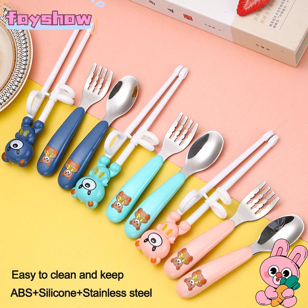 FAY Children Tableware Set Portable For Kids Food Eat Training Learning Chopsticks