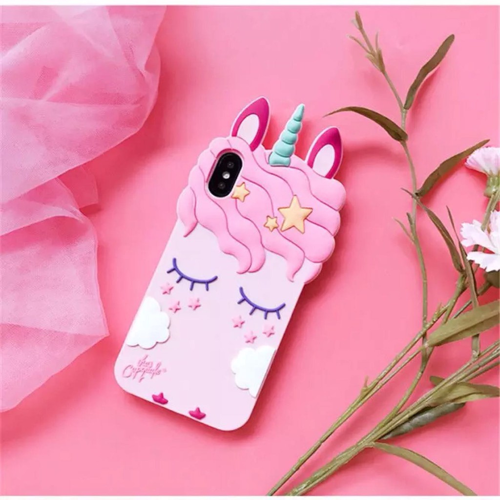 YSW Samsung A30S A50S A50 A30 A20 A6 A6+ A8 2018 J5 J7 2015 Pnik Unicorn Cartoon Sillicon Mobile Phone Cases