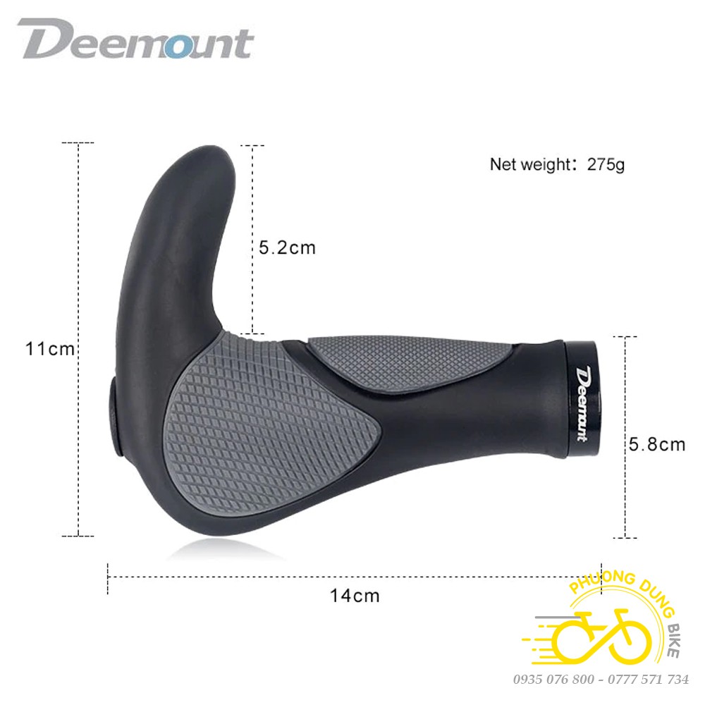 Tay nắm cao su xe đạp chống mỏi DEEMOUNT / MEROCA - Tặng kèm 2 lục giác