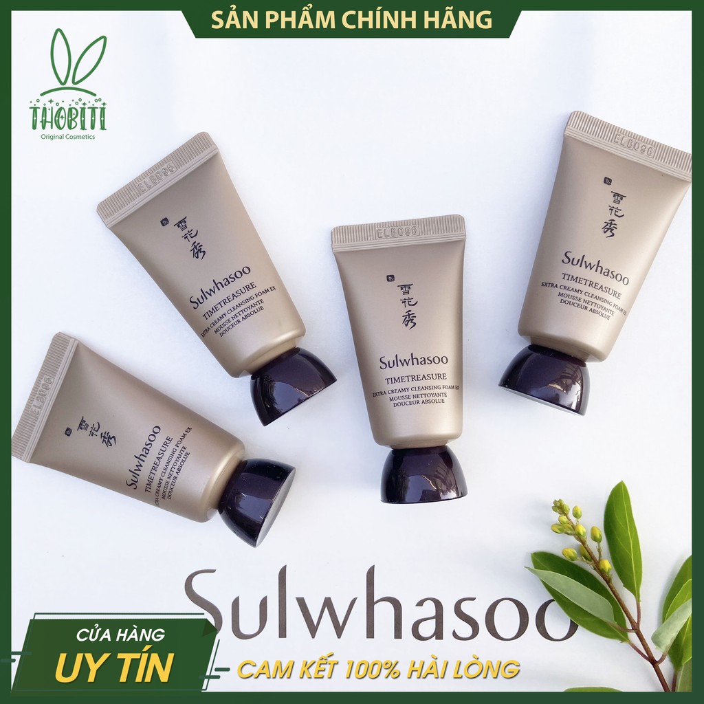 Sữa rửa mặt THÔNG ĐỎ SULWHASOO [fullbox - date 2023] Timetreasure extra creamy cleansing foam EX chống lão hoá