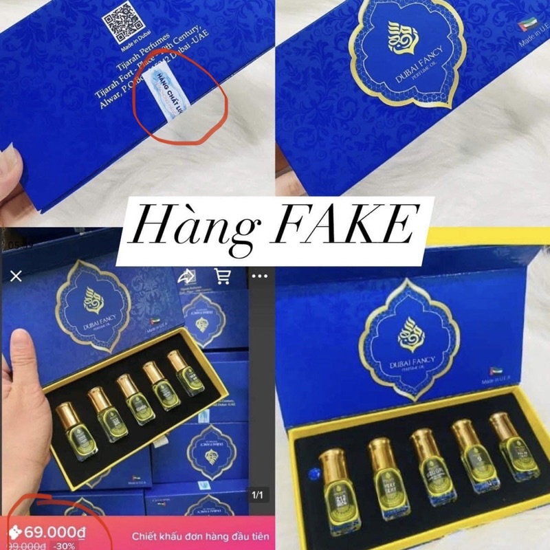 Sale [CHÍNH HÃNG] SET MINI 5 LỌ (5 MÙI) TINH DẦU THƠM DUBAI FANCY